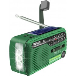 Degen DE13-nødradio med mulighet for batteridrift.