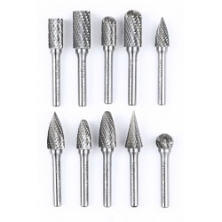 NOVA PRO roterende hardmetallfiler 10 stk. Ø10 / Ø12