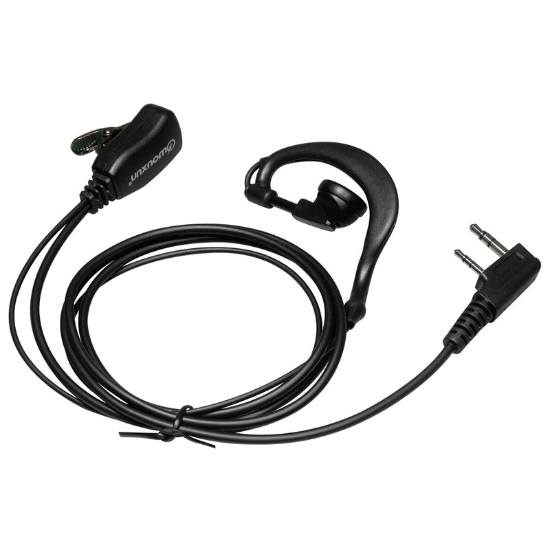 Wouxun PRO öronsnäcka med mikrofon, C-formad öronbygel och robust PTT-knapp