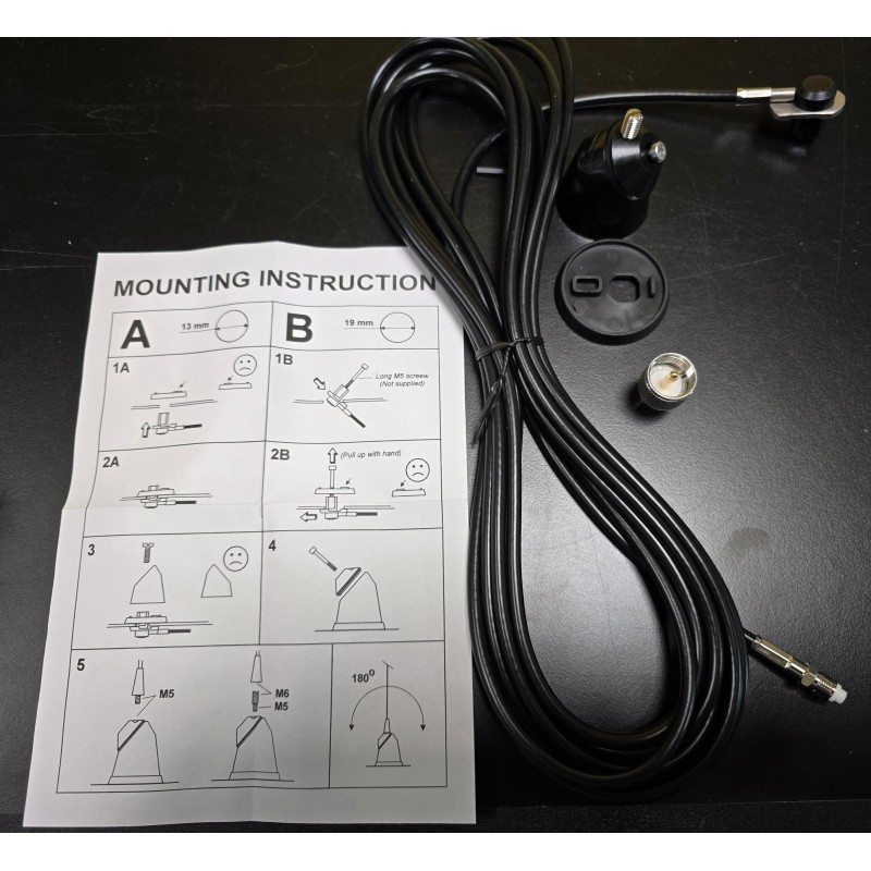SX-monteringssæt til M6-antenner med 5 m FME-kabel