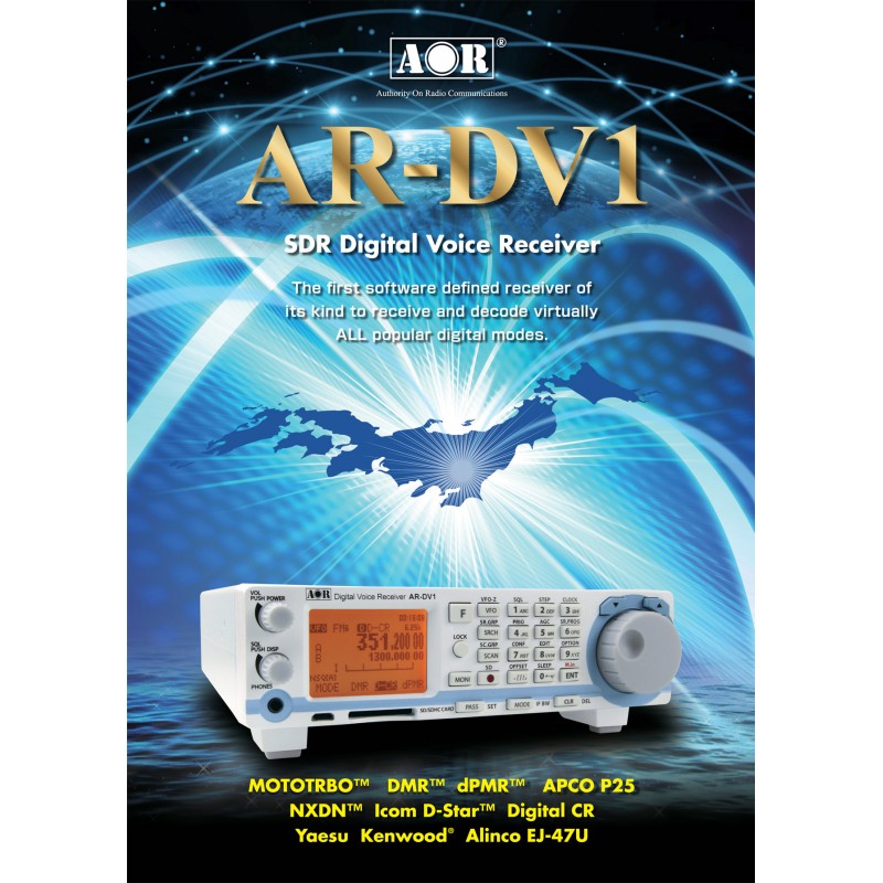 AOR DV-1 kommunikationsmodtager, 100 kHz - 1300 MHz