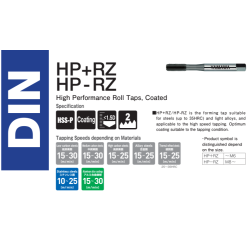 YAMAWA HP+RZ/HP-RZ, formende maskingjengetapp, TiCN-belegg