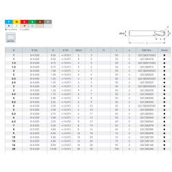 G2CSB2, hårdmetalsradiusfræser Z2