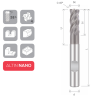 NOVA Pro hårdmetallfrässtift, variabel spiralvinkel 35/38° Z4, Weldon-skaft DIN6535 + avsmalnad hals.