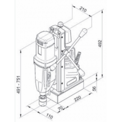 BDS MABasic 850 magnetboremaskin Ø 75 mm, MK3, 1800 W