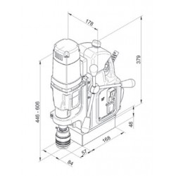 BDS MAB 455 SB magnetboremaskin Ø 40 mm, MK2, med svingbart stativ
