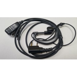 Wouxun PRO øretelefon-mikrofon med C-ørebøjle og solid PTT-knap