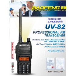 Baofeng UV-82CE PRO 160/443 MHz kanalprogrammeret radiotelefon med dobbelte frekvenser