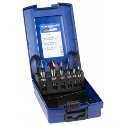 Karnasch forsenkere 90° 6 stk. HSS-Xe Blue-Tec-belegg.