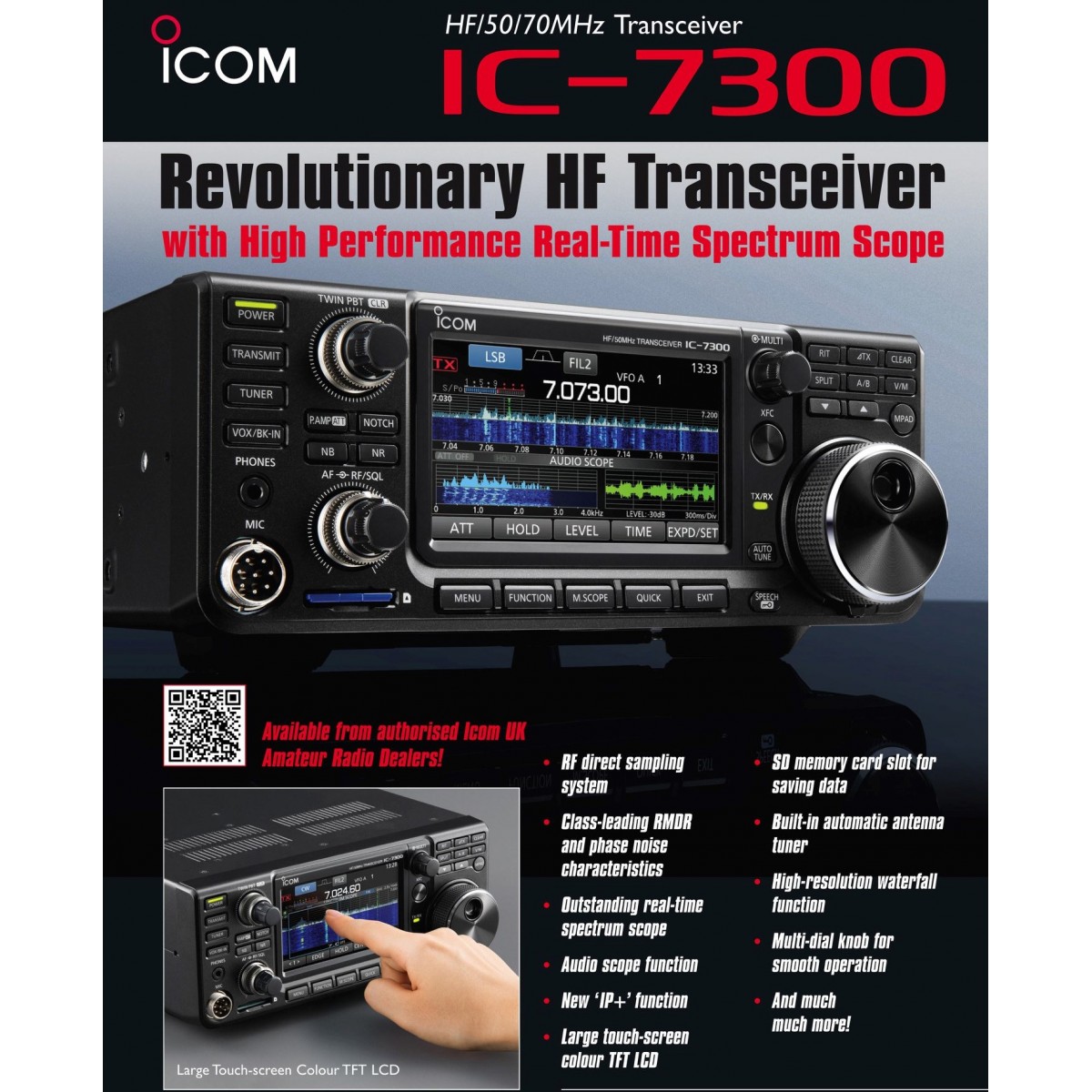 Icom IC-7300 emisora HF + 50 MHz + 70 MHz para radioafición